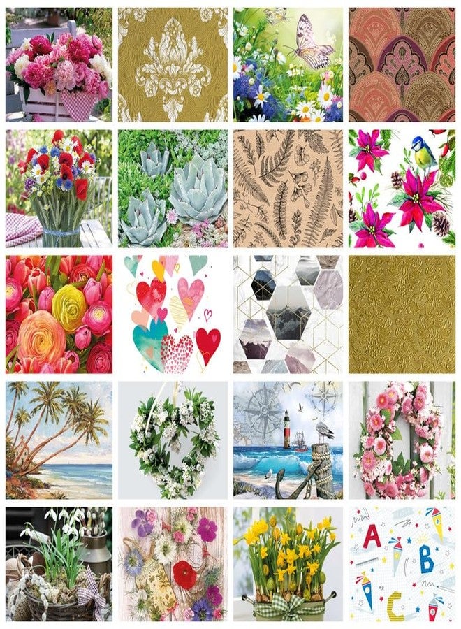 Ditya Crafts Decoupage Napkins (1 Tissue of Each Design, Design: Random) - Set of 5 - Image 1